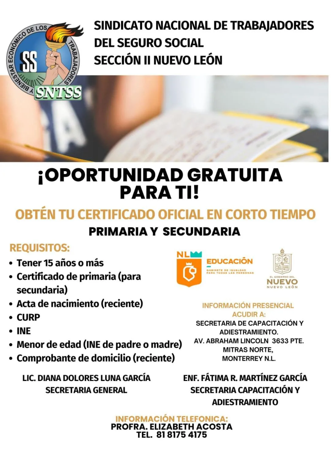 Certificado Primaría y Secundaría